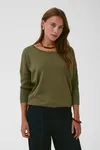 Mila R-Neck Pullover  - Four Leaf Clover Melange