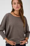 Mila R-Neck Pullover  - Mink Melange
