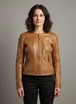 Paula Skinnjacka - Cognac