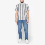 Kortärmad Randig Skjorta - Oak