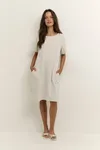 Kaliny Klänning - Light Sand Linen