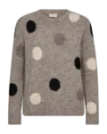 Stickad Tröja Med Prickar - Desert Taupe Mel. W. Black