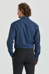 Skjorta Med Mikromönster - Dk Blue