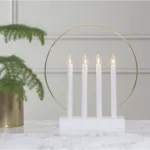 Ljusstake Glossy Vit/guld - Gold