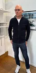 Stickad Zip Cardigan - Navy
