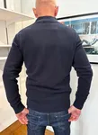 Stickad Zip Cardigan - Navy