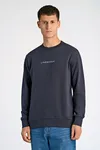 Logo Chest Print O-neck sweatshirt - Navy