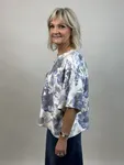 Blommig Ponchotröja - Blå