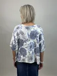 Blommig Ponchotröja - Blå