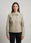 Thea Skinnjacka - Light Taupe