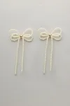 Pärlörhängen Med Rosettdesign - White