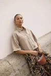 Lätt Skjortjacka - Washed Light Brown Denim