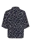 Mönstrad Skjortblus - Midnight Marine Lace Print