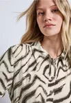 Mönstrad Kortärmad Klänning - Tumbled Beige                 