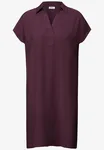 Strukturerad V-ringad Klänning - Mulberry Red                  
