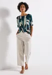 Krinklad mönstrad Topp - Tide Blue                     
