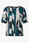 Krinklad mönstrad Topp - Tide Blue                     