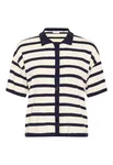 Kortärmad Kofta - Winter White Nightsky Stripe