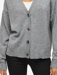 V-ringad Kofta - Medium Grey Melange