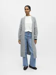 Lång Stickad Kofta - Medium Grey Melange