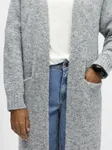 Lång Stickad Kofta - Medium Grey Melange