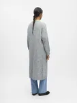 Lång Stickad Kofta - Medium Grey Melange