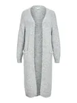 Lång Stickad Kofta - Medium Grey Melange