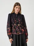 Mönstrad Blus - Black