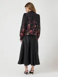 Mönstrad Blus - Black