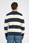 Ribbstickad Tröja - Navy