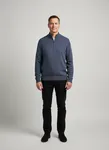 Halv Zip Cardigan - Dusty Blue Mel