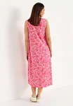 Etna Pleat Dress - Cerise/Patterned