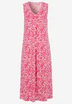 Etna Pleat Dress - Cerise/Patterned