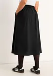 Vävd Midikjol Med Fickor - Black