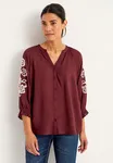 Blus Med Brodyr - Winered/Light Beige