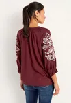 Blus Med Brodyr - Winered/Light Beige