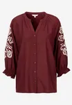 Blus Med Brodyr - Winered/Light Beige