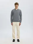 Långärmad Polotröja - Medium Grey Melange