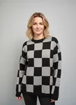 Stickad Tröja - Black/Creme Check