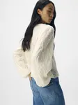 Lucie L/S Re O-neck Top - White Sand