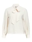 Blus Med Knytdetalj - White Sand