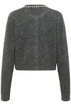 Stickad Kofta Med Pärldetaljer - Grey Melange