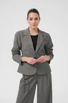 Kavaj - Grey Melange / Chalk Stripe