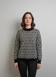 Stickad Tröja Disa - Black W Sandshell