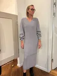 Stickad Klänning Susanne - Med Grey Melange