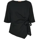 Blus Med Knytdetalj - Nero