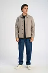Superflex Brushed Overshirt - Stone Mel