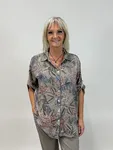 Kelly Blommig Blus - Taupe