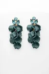 Örhängen Leaf Med Strass - Dark Green