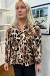 Mönstrad Blus - Black